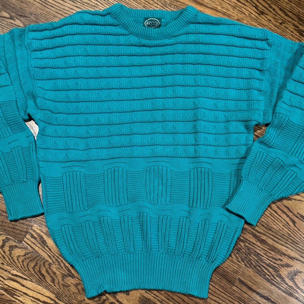 Izod Men's Teal Crewneck Sweater